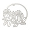 Non-Tarnish 201 Stainless Steel Pendants, Etched Metal Embellishments, Flower Charm, Stainless Steel Color, 37.5x39.5x0.2mm, Hole: 1.6mm