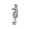 Non-Tarnish 304 Stainless Steel Pendants, Laser Cut, Sea Horse Charm, Stainless Steel Color, 18x5x1.5mm, Hole: 1.2mm
