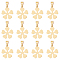 304 Stainless Steel Pendants, Laser Cut, Sakura, Golden, 19x17x1.2mm, Hole: 5x3mm, 12pcs/box