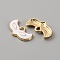 Alloy Enamel Pendants, Light Gold, Fox Mask Charm, White, 10x17x2mm, Hole: 2mm