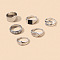 Zinc Alloy Enamel Ring Set, Include Finger Rings/Cuff Rings, Mixed Style, Platinum, Inner Diameter: 17~18mm