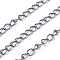 Iron Side Twisted Chain, Unwelded, Lead Free, with Spool, Gunmetal, 5x3.5x0.7mm, about 328.08 Feet(100m)/roll