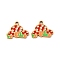 304 Stainless Steel Pendants, with Enamel, Ion Plating(IP), Mushrooom, Colorful, 11.7x15x1.5mm