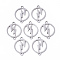 Tarnish Resistant 201 Stainless Steel Normal Links Connectors, Laser Cut, Ring with Lightning, Stainless Steel Color, 20x15x1mm, Hole: 1.8mm