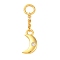 925 Sterling Silver Clear Cubic Zirconia Tassel Pendants, Crescent Moon Charms with Jump Rings and 925 Stamp, Golden, 18mm, Pendant: 11x5x1mm, Hole: 3.5mm