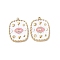 304 Stainless Steel Enamel Pendants, with Rhinestone, Ion Plating(IP), Real 18K Gold Plated, Eye Pattern, Rectangle, 22x17.5x2.5mm, Hole: 1.4mm