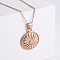 Vintage Gothic Punk Stainless Steel Flower Pendant Necklaces for Women and Men, Rose Gold