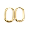 Ion Plating(IP) 304 Stainless Steel Oval Hoop Earrings, Real 18K Gold Plated, 26.5x16x2.5mm, Pin: 1mm