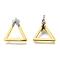 Ion Plating(IP) 304 Stainless Steel Hollow Triangle Stud Earrings, Golden & Stainless Steel Color, 21x19mm