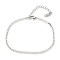 304 Stainless Steel Rhinestone Cup Chain Bracelets, with Lobster Claw Clasps, Stainless Steel Color, Clear, 8-3/8 inch(21.2cm)
