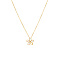 Stainless Steel Cable Chain Necklaces, Shell Flower Pendant Necklace for Women, Real 18K Gold Plated, 15-3/4 inch(40cm)