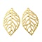 Eco-friendly Brass Pendants, Cadmium Free & Lead Free, Hollow, Leaf Charm, Real 24K Gold Plated, 27x16x0.5mm, Hole: 1mm