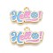 Alloy Enamel Pendants, Letter, Golden, 16~16.5x28x1mm, Hole: 1.8mm