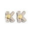 Brass Beads, Cadmium Free & Lead Free, Platinum & Golden, Letter K, 11x9x7.5mm, Hole: 5x4mm