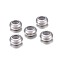 202 Stainless Steel Beads, with Rubber Inside, Slider Beads, Rondelle, Stainless Steel Color, 7x3.5mm, Hole: 2.5mm, Rubber Hole: 1.2mm