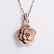 Vintage Stainless Steel Flower Pendant Necklaces for Women, Rose Gold