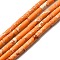 Natural Regalite/Imperial Jasper/Sea Sediment Jasper Beads Strands, Dyed, Column, Orange, 13~14x4mm, Hole: 1mm, about 30pcs/strand, 15.9 inch(40.5cm)