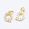 Brass Micro Pave Grade AAA Cubic Zirconia Charms, Letter Q, Cadmium Free & Nickel Free & Lead Free, Real 18K Gold Plated, 9x6x1.5mm, Hole: 2mm