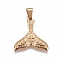 304 Stainless Steel Pendants, Whale Tail Shape, Golden, 25.5x25x3mm, Hole: 9x4.5mm