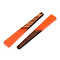 Translucent Resin & Walnut Wood Big Pendants, Trapezoid Charm, Salmon, 69.5x10.5x3.5mm, Hole: 2mm
