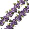 Polyester Ribbon for Jewelry Making, Garment Accessories, Cherry Pattern, Purple, 7/8 inch(22mm)