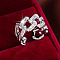 Brass Micro Pave Cubic Zirconia Open Cuff Rings, Platinum, Inner Diameter: 18mm