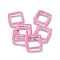 MIYUKI & TOHO Handmade Japanese Seed Beads, with 304 Stainless Steel Link Rings, Loom Pattern, Square, Silver, Pearl Pink, 15x15x1.8~2mm