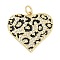 Rack Plating Brass Pendants, Heart Charms, with Cubic Zirconia and Enamel, Long-Lasting Plated, Lead Free & Cadmium Free, with Jump Ring, Real 18K Gold Plated, 22.5x23.5x2mm, Hole: 3mm