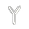 304 Stainless Steel Pendants, Letter Charm, Letter Y, 37.5x24x7mm, hole: 2.1mm