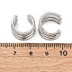 Латунные серьги-манжеты из прозрачного кубического циркония EJEW-H158-23P-5