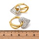 Латунные серьги-кольца из прозрачного кубического циркония EJEW-D322-08PG-02-5