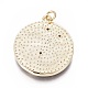 Латунные микро проложить кубического циркония подвески ZIRC-L083-013B-G-3