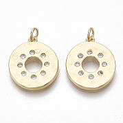 Латунные микропаве прозрачные подвески с фианитом KK-S356-009G-NF
