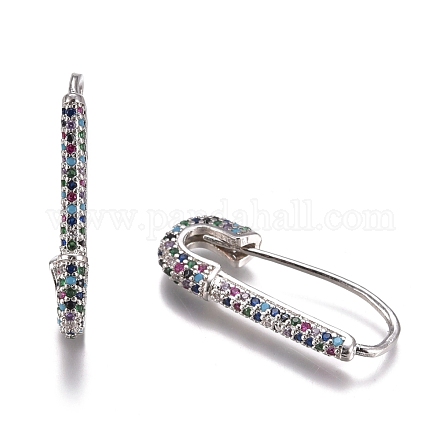 Латунные серьги обруча EJEW-K085-01P-1