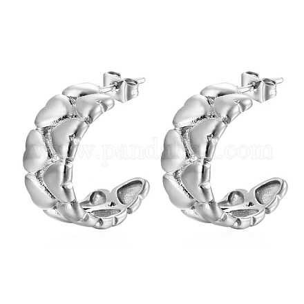 Серьги-гвоздики в форме сердца из нержавеющей стали 304 TF9236-01-1