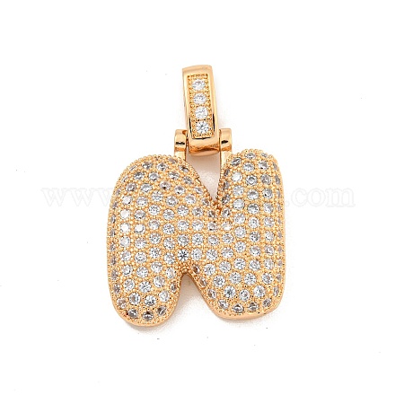 Латунные микропаве прозрачные подвески с фианитом KK-B099-01G-N-1