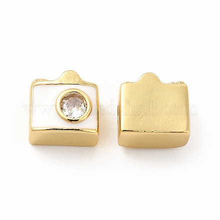 Латунные микро проложить кубического циркония бусы KK-I699-02G-A-1