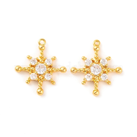 Латунные микропаве прозрачные подвески с фианитом KK-U017-10G-G-1