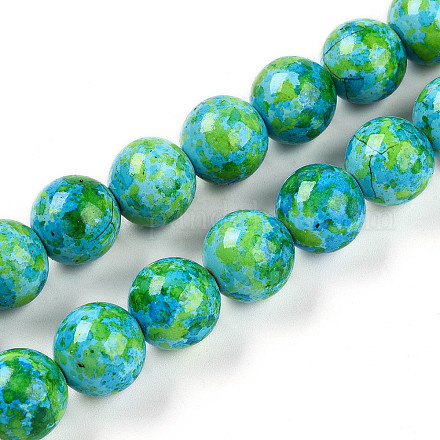 Синтетических нитей бирюзовые бусы TURQ-T004-08A-06-1