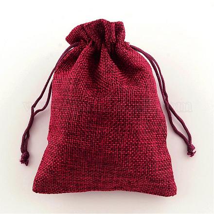 Мешки мешка шнурка упаковки мешка мешка имитационные полиэфирные ABAG-R004-14x10cm-06-1