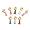 Alloy Pendants, with Enamel, Golden, Heart Key, Mixed Color, 21x8.5x2.1mm, Hole: 1.2mm