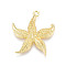 Alloy Pendants, Starfish, Golden, 27x24x3mm, Hole: 1.8mm