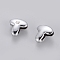 Initial Slide Beads, Nickel Free Alloy and One Clear Rhinestone Beads, Letter T, Platinum, about 12mm long, hole: 8.2x1.5mm