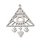 201 Stainless Steel Pendants, Laser Cut, Triangle with Evil Eye & Arrow Charm, Anti-Tarnish, Stainless Steel Color, 33x26x1mm, Hole: 1.2mm