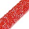 Transparent Glass Beads, 32 Facets, AB Color Plated, Round, Red, 3.5x3mm, Hole: 1mm, about 163~166pcs/strand, 50~51cm