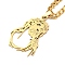304 Stainless Steel Pendant Necklaces, Curb Chain, Jesus, Golden, 23.74 inch(60.3cm)