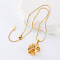 Chic Floral 304 Stainless Steel Pendant Necklace for Fashionable Office Ladies