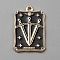 Alloy Enamel Pendants, Light Gold, Rectangle with Tarot, Sword, 28x18x1.4mm, Hole: 1.6mm