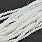 Faceted Rondelle Glass Beads Strands, White, 3.5~3.8x2.5~3mm, Hole: 0.8mm, about 105~110pcs/strand, 29~31cm