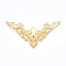 Iron Filigree Joiners Links, Triangle, Golden, 27x57.5x1mm